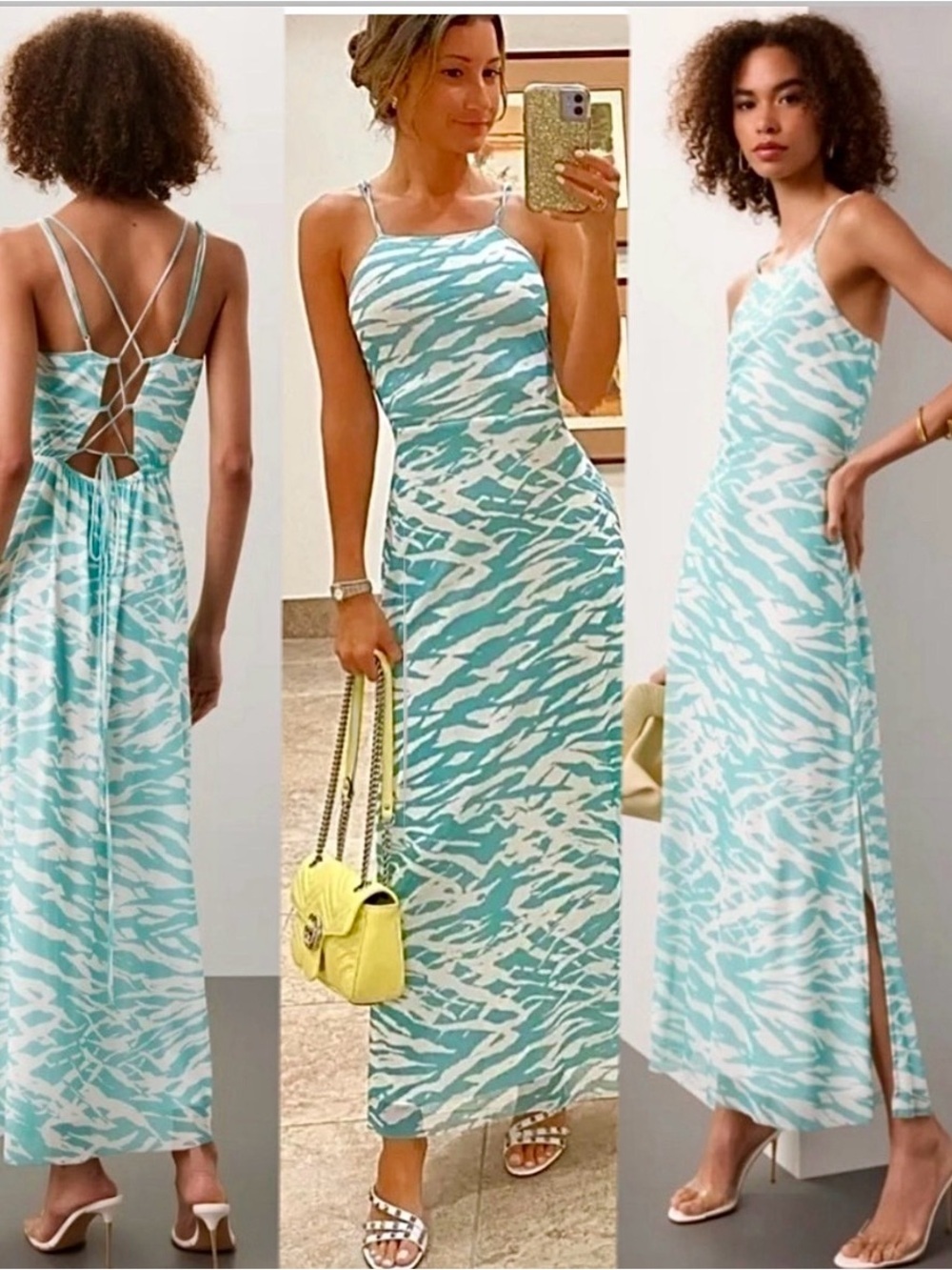 Slate & Willow
Blue Printed Slip Dress size Medium